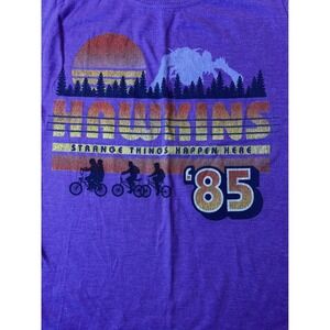 Netflix Stranger Things Hawkins '85 Purple‎ Graphic T-Shirt Womens Medium